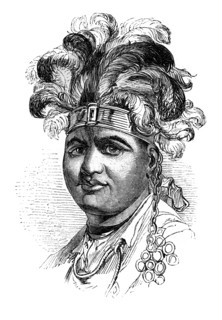 Thayendaneega, a Mohawk chief, 1848. Artist: Unknown