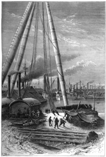 Repairing basin, Portsmouth Dockyard, c1880.Artist: CJB