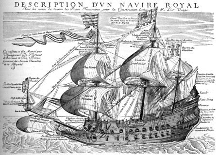 French royal warship of the 17th century, (c1880). Artist: Unknown