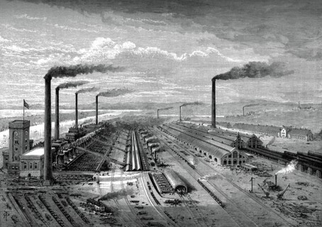 The iron and steel works at Barrow, c1880. Artist: Unknown