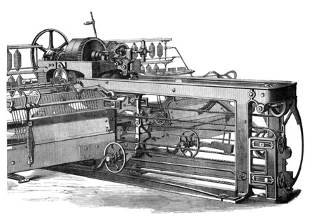 The spinning mule, c1880. Artist: Unknown