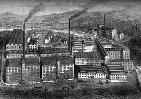 Clark's Anchor Thread Works, Paisley, Scotland, c1880. Artist: Unknown
