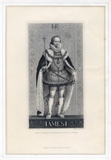 James I of England.Artist: T Brown