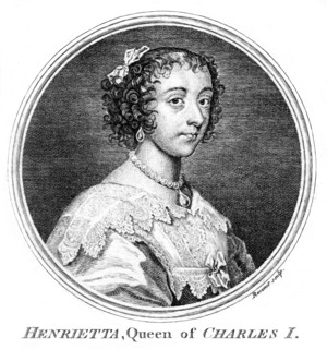 Queen Henrietta Maria, queen consort of Charles I. Artist: Ravenet