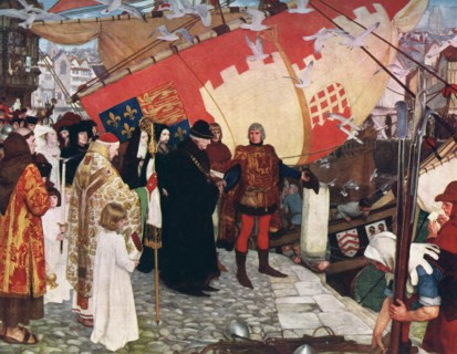 'The Departure of John and Sebastian Cabot...on their First Voyage of Discovery in 1497', 1906. Artist: Unknown