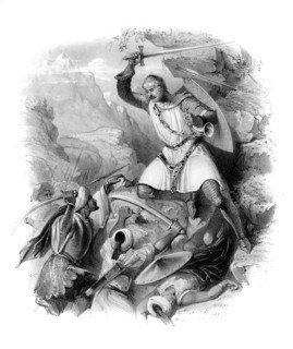 Crusader in battle, (19th century). Artist: Unknown