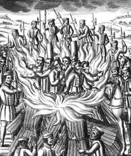 'The Martyrdome of Six Men at Brainford', 1558. Artist: Unknown