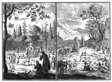 'Jumala, Wirku-Accha. A deity of Lapland', 1727-1738. Artist: Unknown