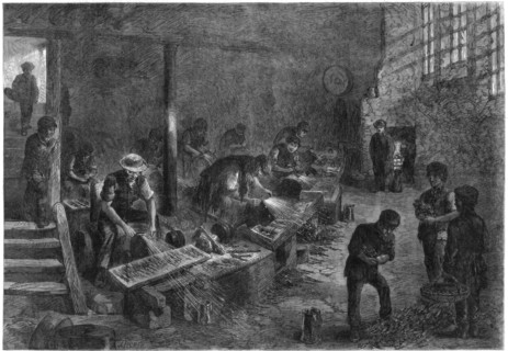 Hull of the fork-grinders, Sheffield steel manufactures, 1866.Artist: Palmer