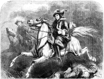 King George II at the battle of Dettingen, 1743. Artist: Unknown