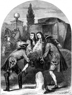 King George I, attacked by a fit of apoplexy. Artist: Crane
