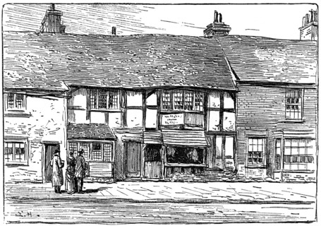 Shakespeare's birthplace before restoration, Stratford-upon-Avon, Warwickshire, 1885.Artist: Edward Hull