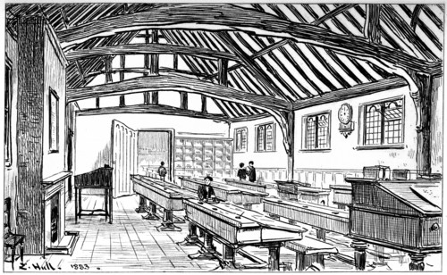 The grammar school, Stratford-upon-Avon, Warwickshire, 1885.Artist: Edward Hull