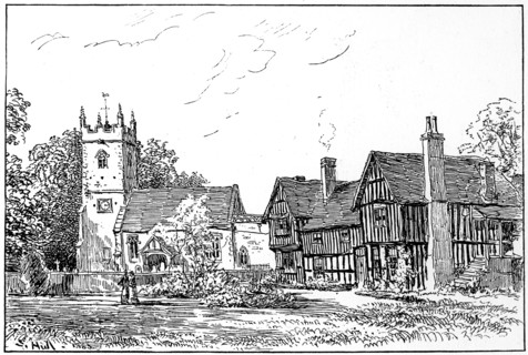 Clifford church and old house, Stratford-upon-Avon, Warwickshire, 1885.Artist: Edward Hull