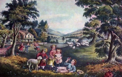 'The Season of Joy, Childhood', 1868.Artist: Currier and Ives