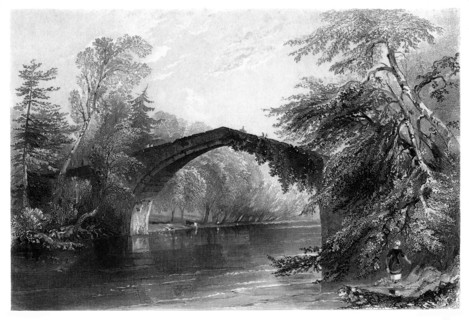 The Bridge of Doon, Ayrshire, 1838.Artist: GK Richards