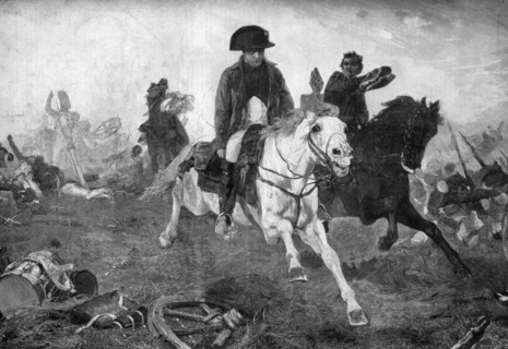 Napoleon Bonaparte at the end of the battle of Waterloo, 18th June 1815. Artist: Unknown