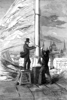 Hoisting the Royal Standard at the Tower of London, 1856. Artist: Unknown