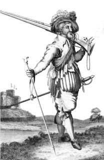 A musketeer on the introduction of fire arms, 1798. Artist: Unknown