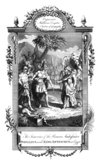 The meeting between the Roman Ambassador, Popillius, and King Antiochus, Egypt, c18th century. Artist: Unknown