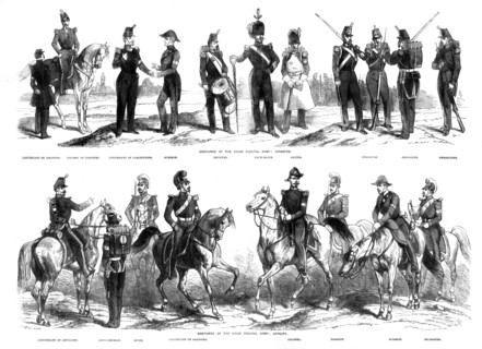 Costumes of the Swiss Federal Army, 1857. Artist: Unknown