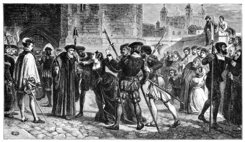 The meeting of Sir Thomas More (1478-1535) and his daughter, Margaret, 19th century. Artist: Unknown