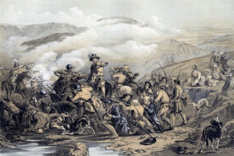 'The Battle of Drumclog', 1679 (19th century).Artist: George Harvey