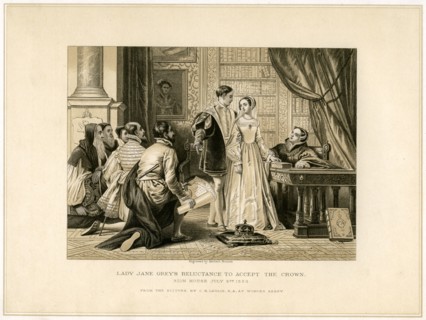 'Lady Jane Grey's Reluctance to Accept the Crown', (19th century). Artist: Herbert Bourne