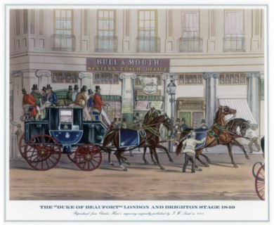 The 'Duke of Beaufort' London and Brighton Stage, 1840, (1841).Artist: JW Land