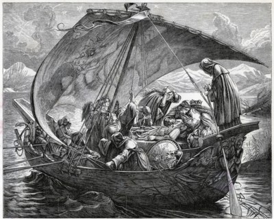 The death of King Arthur, (19th century). Artist: Unknown