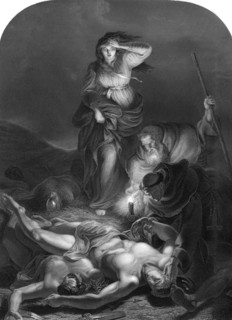 'Edith finding the Body of Harold', (1834).Artist: E Whitfield