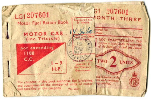 Motor fuel ration book, 1957. Artist: Unknown