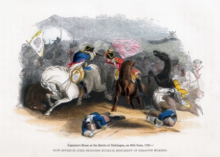 Ligonier's Horse at the Battle of Dettingen, 20th June 1743. Artist: Unknown