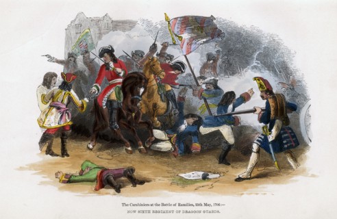 The Carabiniers at the Battle of Ramillies, 23rd May 1706. Artist: Unknown