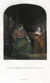 Joan of Arc examined by the Bishop of Winchester, 1431. Artist: Unknown