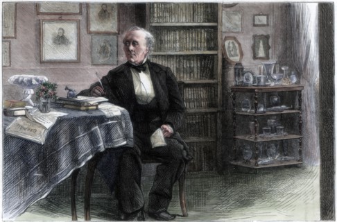'The late Hans Christian Andersen in his study', c1850-1875.Artist: Hans Christian Andersen Artist: Unknown
