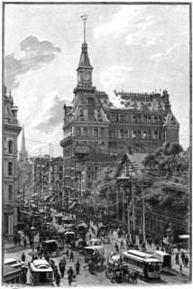 The Western Union Telegraph Company's buildings, Broadway and Dey Street, New York, 1892.Artist: Boudier