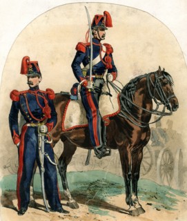 French artillery uniforms, 19th century. Artist: Unknown