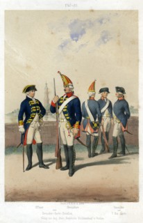 German military uniforms, 1740-1786 ((19th century).Artist: W Korn