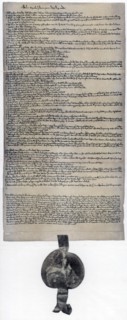 Magna Carta, English charter originally issued in 1215. Artist: Unknown