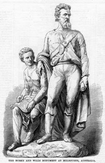 The Burke and Wills Monument at Melbourne, Australia, 1865. Artist: Unknown