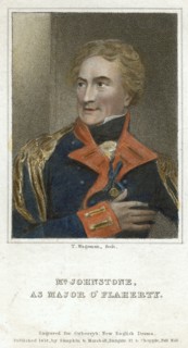 'Mr Johnstone as Major O'Flaherty', 1818.Artist: Thomas Charles Wageman
