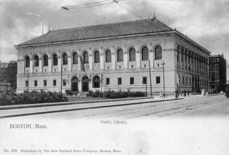 The Public Library, Boston, Massachusetts, 1905. Artist: Unknown