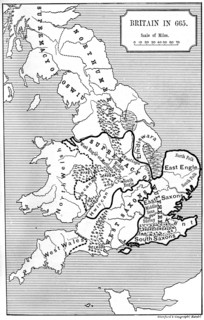 Map of Britain in 665, (1892). Artist: Unknown