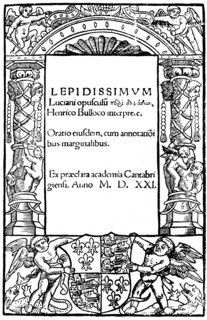 Title page of Lucian, 1521, (1893). Artist: Unknown