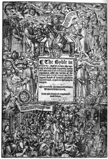 Title page of the Great Bible, 1539, (1893). Artist: Unknown