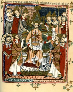 Coronation of a king, early 14th century, (1893). Artist: Unknown