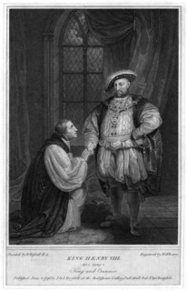 King Henry VIII (1491-1547) and Thomas Cranmer (1489-1556), 1796.Artist: William Satchwell Leney