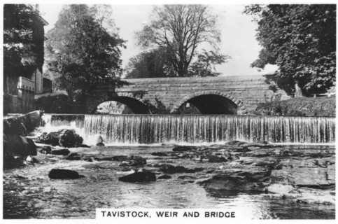 Tavistock, weir and bridge, 1937. Artist: Unknown