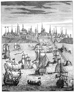 English squadron carrying troops to take possession of Dunkirk, 1708, (1894). Artist: Unknown